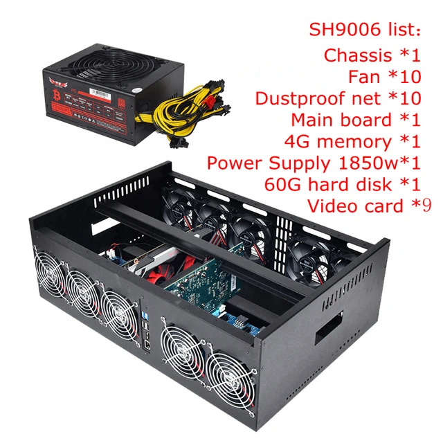 Us 75 99 5 Off Mining Machine Pc Case 9 Gpu Usb Miner Bitcoin Frame Eth Etc Xmr Crypto Coin Open Air Case For Rx 470 480 570 580 P104 P106 In - 